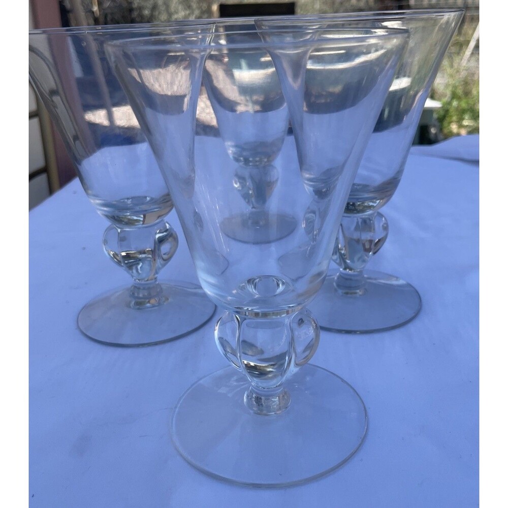 EXCELLENT CONDITION Set 4 Swedish Gulli Ingrid water/ Wine Glass - 5.5” MCM